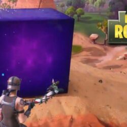 Giant Purple Cube Appears After Massive Lightning Strike in Fortnite