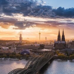 Cologne Cathedral and Hohenzollern Bridge Germany wallpapers