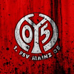 Download wallpapers FC Mainz 05, 4k, logo, Bundesliga, stone texture