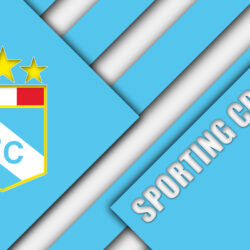 Download wallpapers Sporting Cristal FC, 4k, logo, white blue