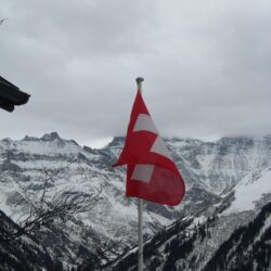 Mountain: Swiss Flag Mountains Blue White Rock Austria Sky Skiing