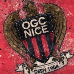 Download wallpapers OGC Nice, 4k, geometric art, French football