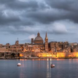 Wallpapers sea, lights, tower, buoys, Malta, Valletta image for