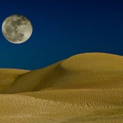 Moon over the sand dunes wallpapers and image
