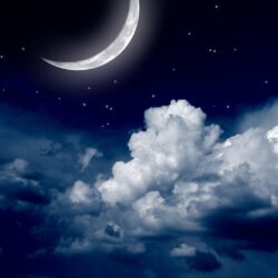 Sky clouds moon. iPhone wallpapers of night stars view and scenery
