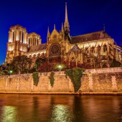 Picture Paris Cathedral France Notre Dame cathedral Night