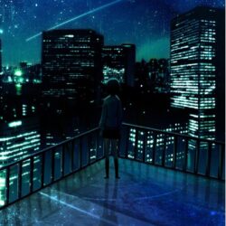Girl Looking At Falling Star Android Wallpapers free download
