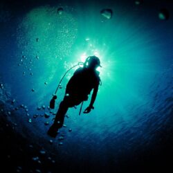 Deep Blue Green Ocean Dive