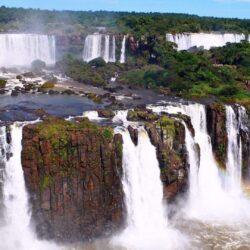 Iguazu Tag wallpapers: Majestic Iguazu Falls Brazil Side Palmtrees