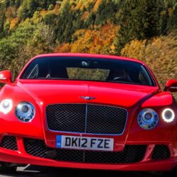 Download wallpapers bentley, continental, gt, red, front