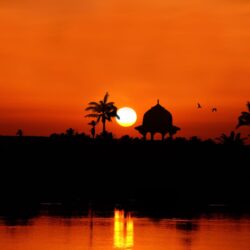 Photos Egypt Silhouette the Nile River towards Assuan Sun