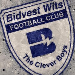 Download wallpapers Bidvest Wits FC, 4k, logo, geometric art, South