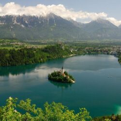 Bled Tag wallpapers: View Bled Bench Beautiful Slovenia Colors Sky