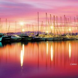 Red sunset in Cannes, French Riviera