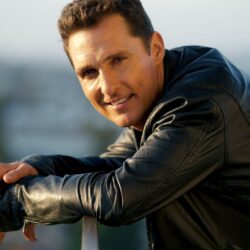 Matthew McConaughey in a black leather jacket wallpapers