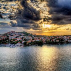 Wallpapers Croatia Dubrovnik HDR Sea Sky Coast Cities Clouds Houses