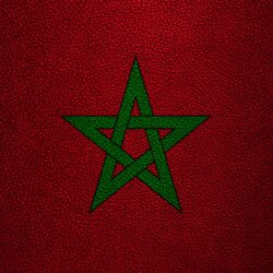 Download wallpapers Flag of Morocco, 4k, leather texture, Africa