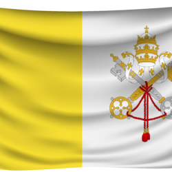 Vatican City Wrinkled Flag