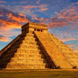 Sunset View Of Wonder Chichen Itza In Mexico wallpapers