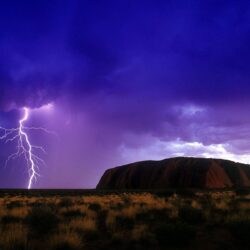 Download Wallpapers clouds thunderstorm lightning uluru ayers rock