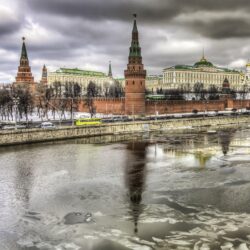 Kremlin Palace reflection Moscow widescreen wallpapers