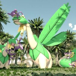 Tropius and Aipom living together by kutaras