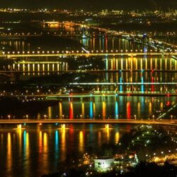 Lights at Danube, Vienna HD desktop wallpapers : Widescreen : High
