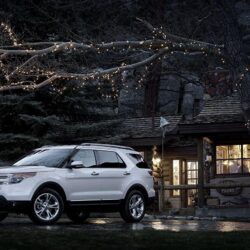 Image Ford 2011 Explorer White Cars Branches Fairy lights