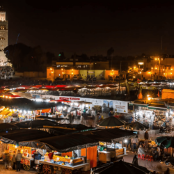 MARRAKECH, MOROCCO timelapse People on Jemaa el Fna square and