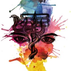 Shiva trishul with third eye abstract