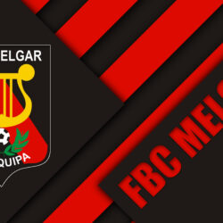Download wallpapers FBC Melgar, 4k, logo, black and red abstraction