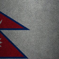 Download wallpapers Flag of Nepal, 4k, leather texture, Nepalese