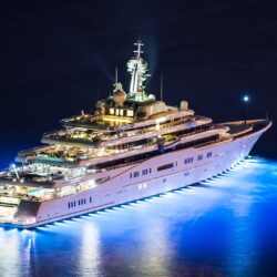mega yacht yachts superyacht yacht eclipse night night helicopter