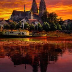 Download wallpapers regensburg, germany, sunset, cityscape