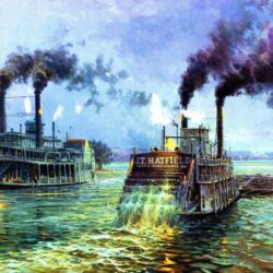 River Steam Boats Mississippi desktop PC and Mac wallpapers