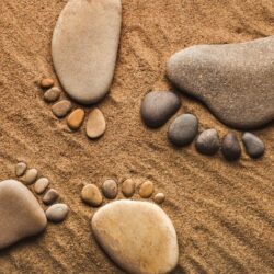 Footprints Made Of Pebbles 709402
