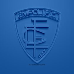 Download imagens Empoli FC, criativo logo 3D, fundo azul, 3d emblema