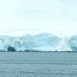 Ice Glaciers in Paradise Bay Antarctica Seen from a Moving Ship in