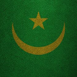Download wallpapers Flag of Mauritania, 4k, leather texture, Africa
