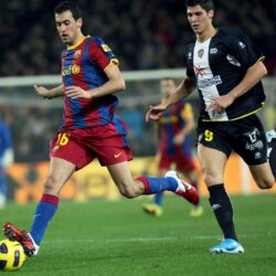 Barcelona Sergio Busquets on the football field wallpapers and
