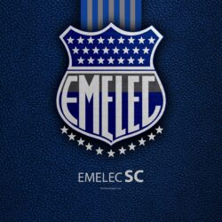 Download wallpapers CS Emelec, 4k, leather texture, Ecuadorian