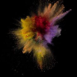 Colorful Dust Smoke Burst Explosion Art iOS9 Wallpapers