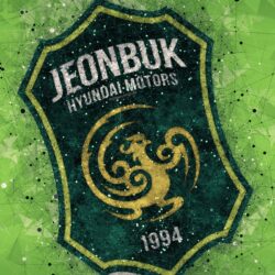 Download wallpapers Jeonbuk Hyundai Motors FC, 4k, logo, geometric