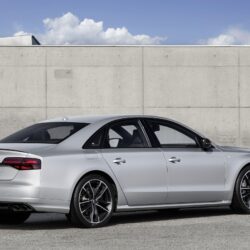 2016 Silver Audi S8 back side view wallpapers