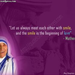 Christian Quote: Smile By Mother Teresa Wallpapers