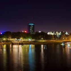 Image Serbia Belgrade Coast Rivers night time Cities