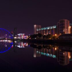 Wallpapers Scotland Glasgow Night Rivers Cities Houses
