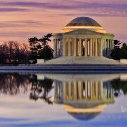 Thomas Jefferson Memorial reflected in the Tidal Basin, Washington