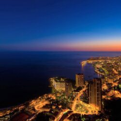 Beautiful Monaco City At Night Wallpapers Deskt Wallpapers