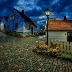 Street In Small Norwegian Town Wallpapers